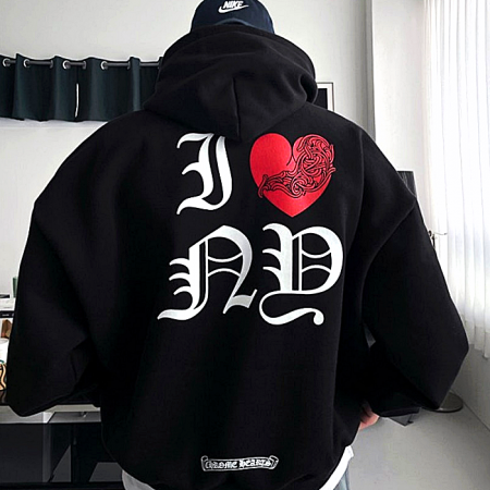 크롬*츠 Chrome hearts 하트 기모후드