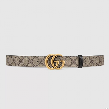 GUCCI 구찌 GG 자가드&브라운 벨트