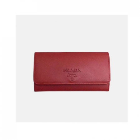 프라다 레더 장지갑 PRAW0109 18.7CM 레드