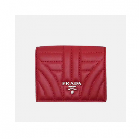 프라다 사피아노 레더 반지갑 PRAW0094 11.5CM 레드