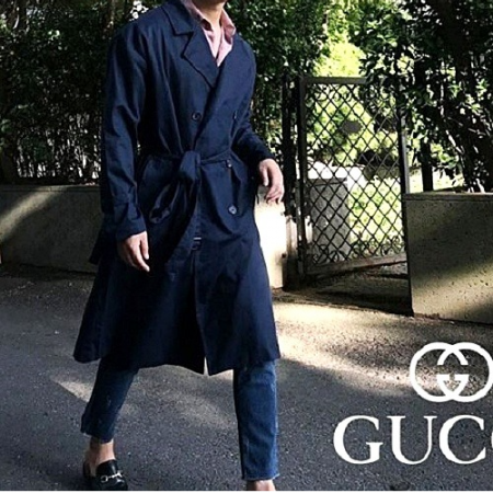 구*GUCCI 엠브로이드 트렌치 코트