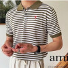 아* AMI Paris 스몰하트 스트라이프 카라니트